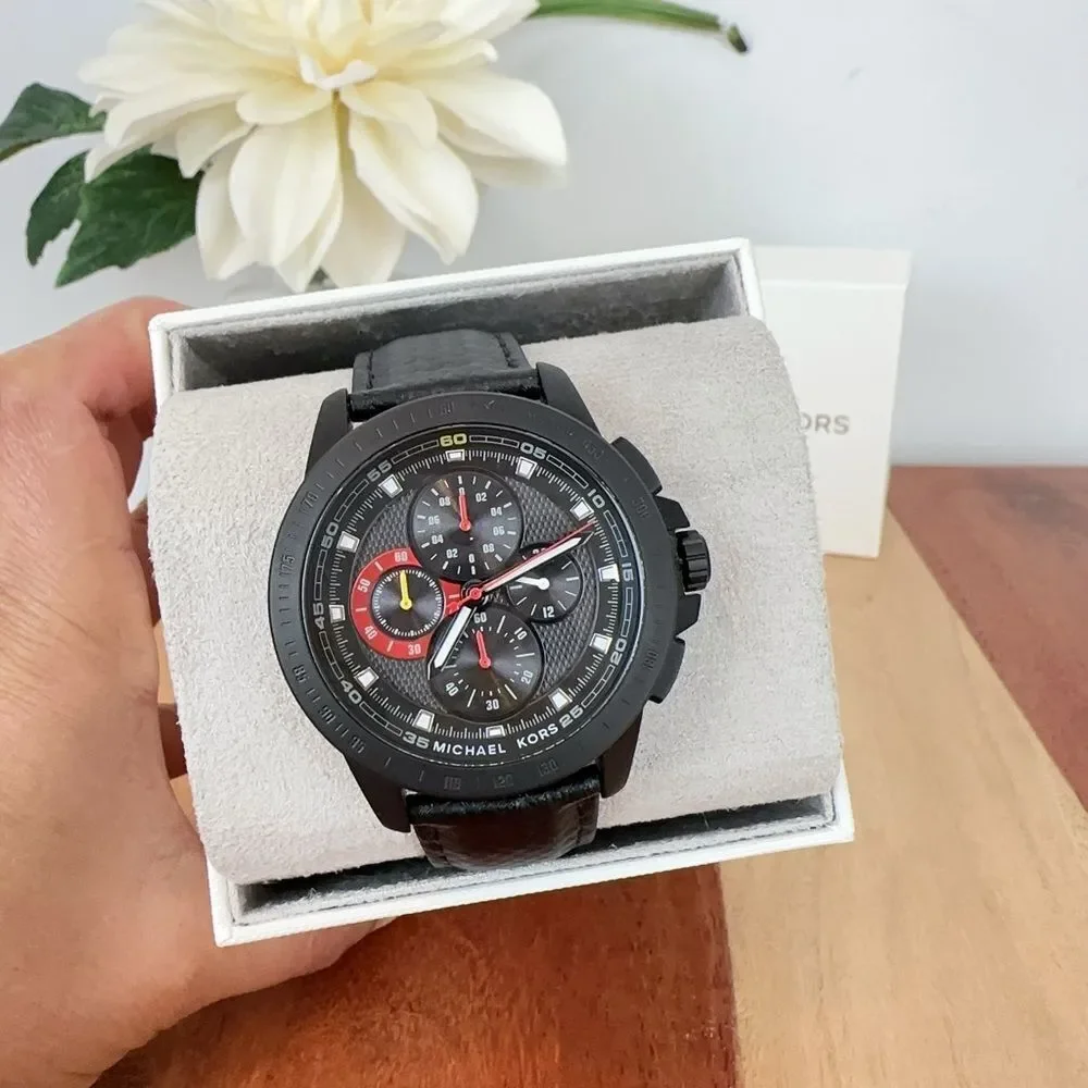 NWT Michael Kors Ryker Chronograph Black Dial Men's‎ Watch